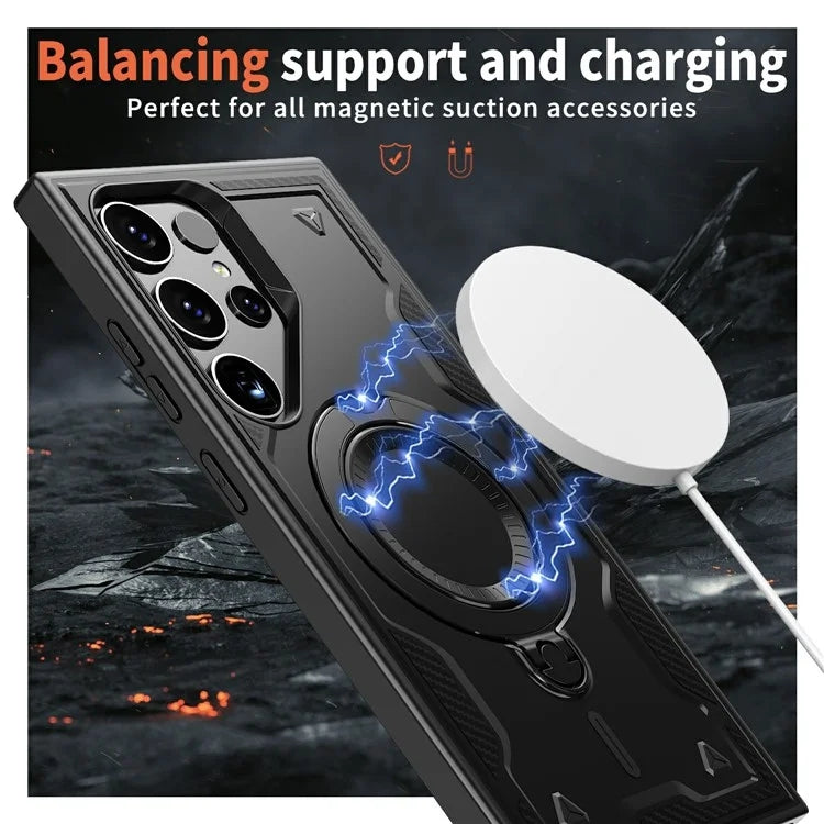 Coque antichoc avec anneau de support Magsafe pour Samsung Galaxy S24 Ultra Coque antichoc avec anneau de support Magsafe pour Samsung Galaxy S24 Ultra